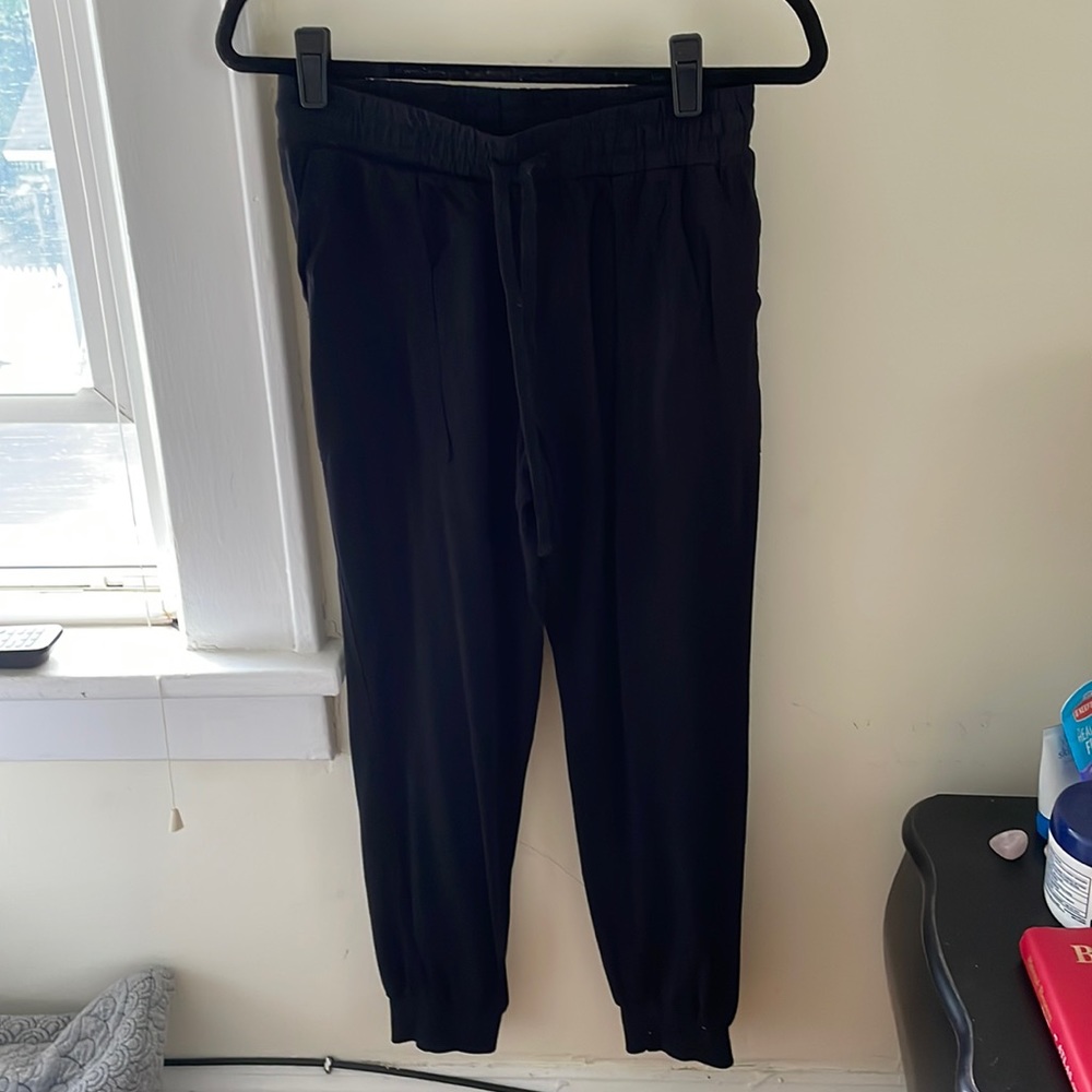 Splendid Black Rayon Drawstring Joggers